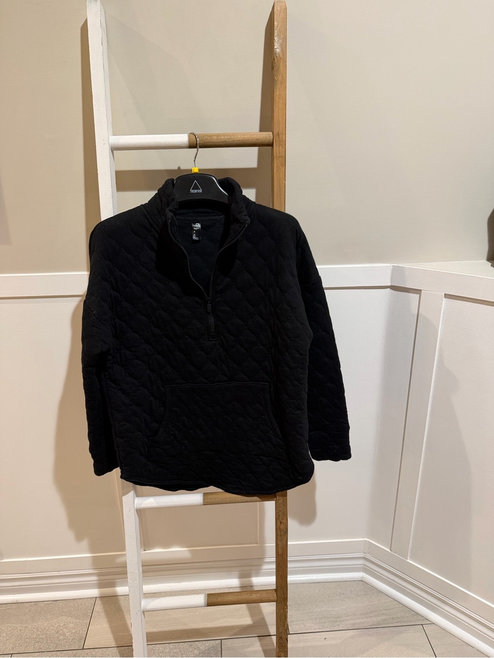 GAP Black Quilted jacquard Pullover Jacket - Women